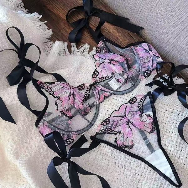 Butterfly Lace Transparent Bra Panty Set - Image 9