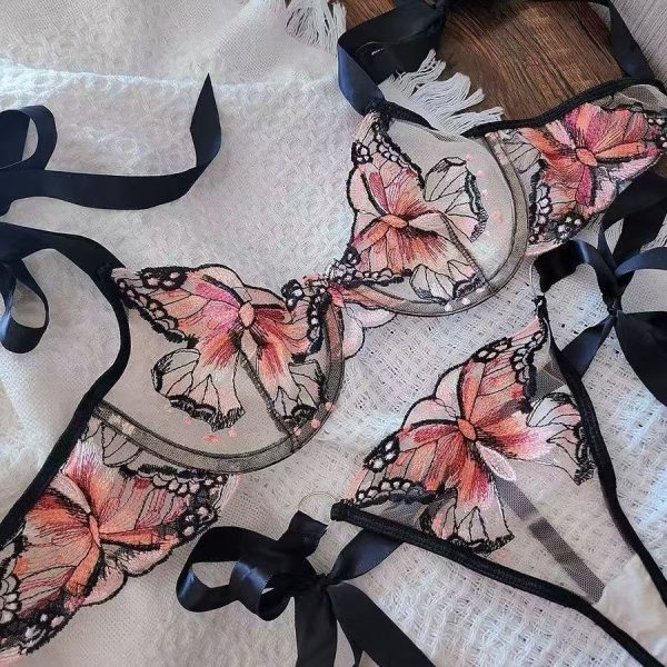 Butterfly Lace Transparent Bra Panty Set - Image 2