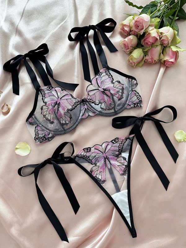 Butterfly Lace Transparent Bra Panty Set - Image 4