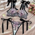 Butterfly Lace Transparent Bra Panty Set