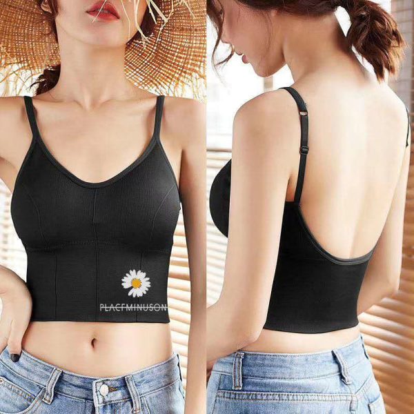 Beautiful sports bra big U women's U-shaped small chest gathered bra outer wear Green-OWB - Image 2