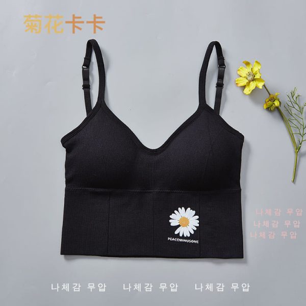 Beautiful sports bra big U women's U-shaped small chest gathered bra outer wear Black-OWB - Image 2