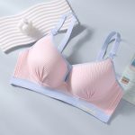 China New Gathers and Prevents Sagging Thin Cotton Front Opening Buckle Bra Pink-FOBB