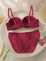 Premium Quality Spandex Women Bra Panty Lingerie Set Red-BPLS - Image 2