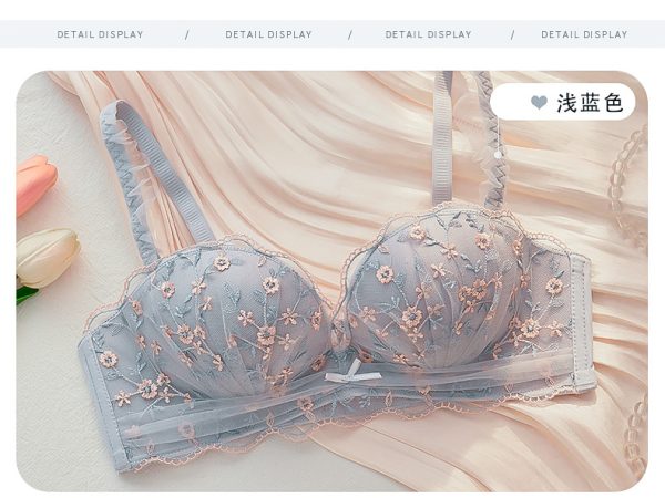 Sexy Lace Embroidery Adjustable No-wire Summer Pure Desire Style Bra-DSG - Image 3